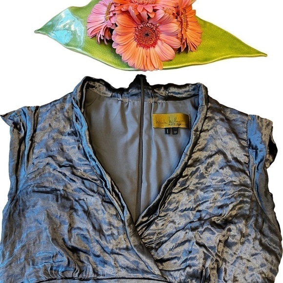 𝅺NICOLE Miller Ruched Cap Sleeve Dress EUC - Picture 4 of 11